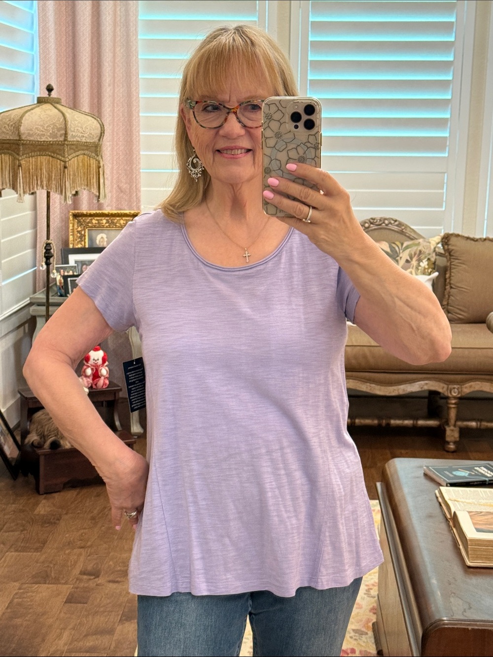 Coldwater Creek Women's lilac Short Sleeve Tee